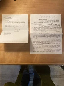 Edward Hoagland Signed Manuscript Page With Letter 2004 - Picture 1 of 3