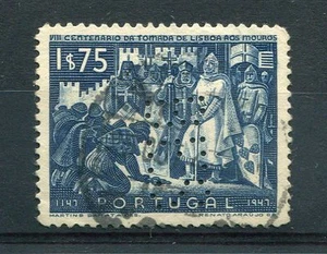 PORTUGAL - 1947, timbre 699, perforé, reprise de LISBONNE aux MAURES, oblitéré - Imagen 1 de 1