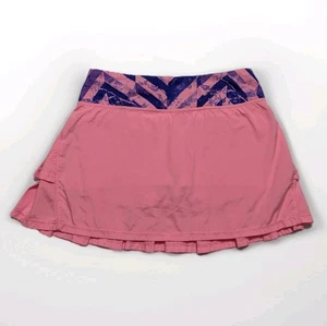 Ivivva by Lululemon Girls Skort Set The Pace Pink Pleated Tennis Skirt Sz 12 - Picture 1 of 6