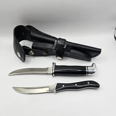 Vintage Buck USA Knife Scout # 107 & 118 With Sheath Lot 1980's - Image 1 of 4