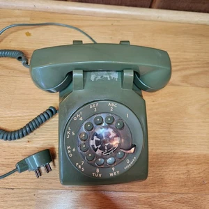 Bell System Western Electric Green Rotary Dial Telephone 500 11-63 Phone Retro - Picture 1 of 12