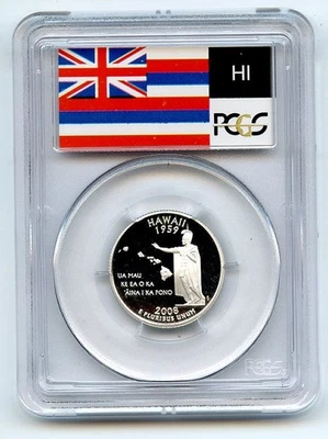 2008 S 25C Silver Hawaii Quarter PCGS PR69DCAM - Image 1 of 2