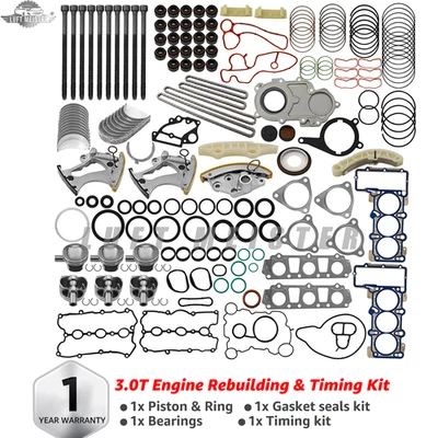 Kit de reconstrucción y sincronización de motor 3.0T para AUDI A6 A7 A8 Q5 Q7 TFSI CTDB CREC CRED Foto 1 de 4