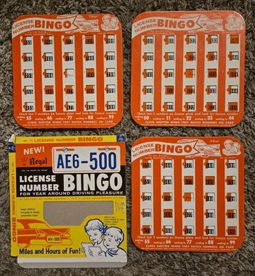 Vintage Regal License Number BINGO Game Fun Family Travel Time - Image 1 of 2