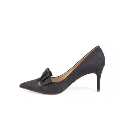 Journee Collection Mujer 10 M Gris Marek Volantes Punta Tacones Nuevos en Caja KW8 Foto 1 de 4