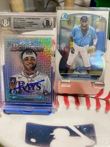 Junior Caminero 2024 My 1st Bowman Chrome Mega Box Auto Rookie Autograph + BCP61 - Picture 1 of 6