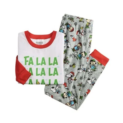 Peanuts Snoopy Christmas Pajama Set XS NWT Fa La La Holiday Sleepwear - Image 1 of 4