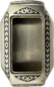 Orologio da polso vintage Waltham Fahys con cassa da donna smalto nero pieno oro 14k - Foto 1 di 4