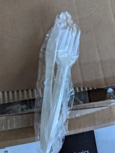 1 Case of 500 Sealed Cutlery Packs  Knife, Fork, & Spoon White  - Picture 1 of 4