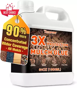 Strong Mulch Glue Concentrate 64OZ Fast Dry Gravel Stabilizer Landscaping Binder - Picture 1 of 12