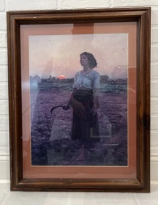 Jules Breton "Song of the Lark" Vintage Old Framed Print - Picture 1 of 4