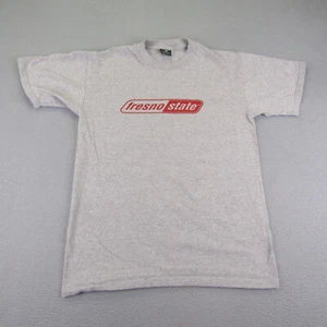 Vintage Fresno State Bulldogs Shirt Mens Medium Gray MV Sport Short Sleeve Y2K - Picture 1 of 9