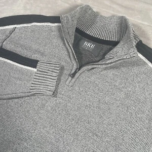 BKE Athletic Fit 1/4 Zip Pullover Sweater Mens Size XL Gray/Black Ribbed Cuffed - Bild 1 von 7