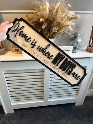Home is where my boys are | Street sign 3D look | personalised wall mount - Image 1 of 4