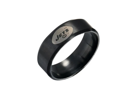New New York Jets Black Stainless Steel Engraved Ring Sizes 8 9 10 11 12 13 Cover