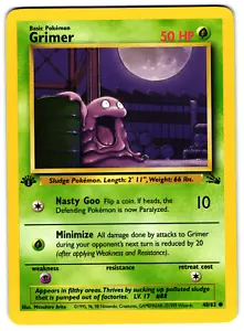 Grimer - 48/62 - 1999 1st Edition Common Fossil Pokemon Card NM - Picture 1 of 2