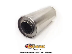 127mm 5" x 72 mm Bore T304 Stainless Exhaust Back Middle Box Silencer Muffler - Picture 1 of 13