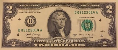 2017A 2$ Birthday Note D03122014 Crispy New (3/12/2014) - Image 1 of 2