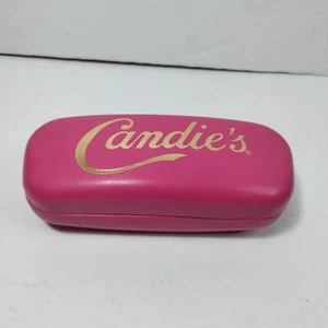 READ Candie’s Bright Pink & Gold Hard Case Shell Glasses Sunglasses Case - Picture 1 of 13