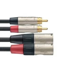 2 x Male XLR to 2 x RCA Phono Plug Twin Lead Audio Signal Patch Cable - Picture 1 of 3