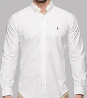 *NWT- POLO RALPH LAUREN Mens Classic Oxford Button Down Long Sleeve Shirt- WHITE - Image 1 of 4