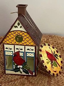 Lenox Votive Cardinal Birdhouse Winter Greetings Tea light Candle Holder - Bild 1 von 6