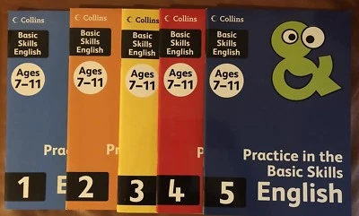 5 Collins Basic Skills English Ages 7-11 Five Books Numbers 1,2,3,4,& 5 New - Image 1 of 4
