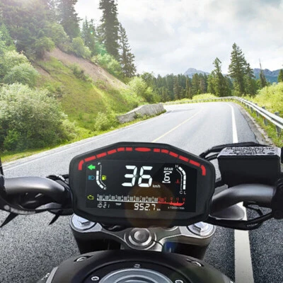 Motorcycle  Instrument Dashboard Waterproof LCD Odometer Meter 2 4 Cylinder - Image 1 of 4