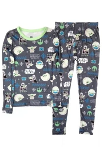 Climate Right Boys Gray Yoda Mandalorian Thermal Underwear Long Johns Size 8/10 - Picture 1 of 4