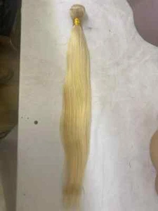 100% Human Hair Weft Weave #613 Blonde Hair Extensions 1 Bundles 22 Inch 100g - Picture 1 of 2