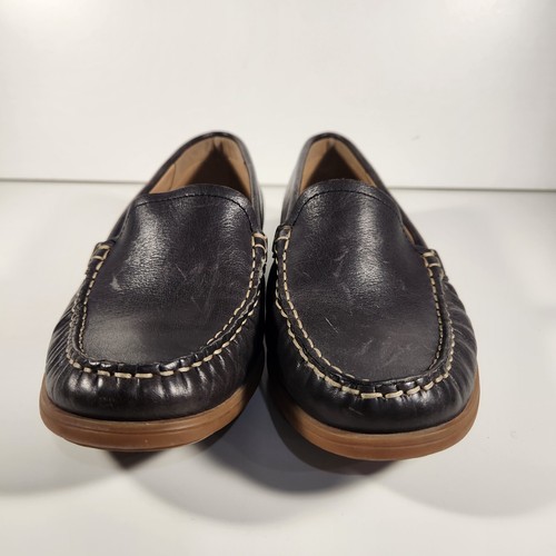 Mocassini piatti da donna neri Ecco taglia 38 US 7 7 5 larghezza extra buone condizioni