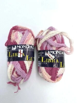 Hilo Mondial Libra Lux Algodón Voluminoso Texturizado Lentejuelas Hilo 0613 Tonal Rosa Lote 2 Foto 1 de 4