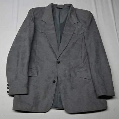 Chaqueta Blazer Abrigo Deportivo De Colección Pioneer Wear 44L Gris Gamuza Hecha en EE. UU. Western Yugo Foto 1 de 4