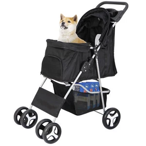 Pet Stroller Dog Cat Stroller Foldable Carrier Jogger for Small Medium Dog Cats - Picture 1 of 24
