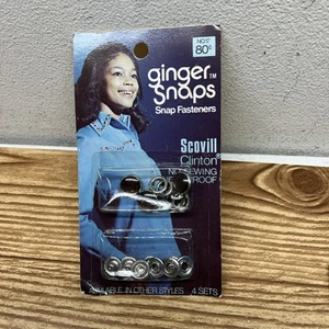 Clinton Ginger Button Snap Fasteners 4 Per Pk No Sew Vintage 1970s - Picture 1 of 5
