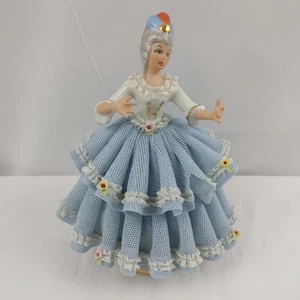 Vintage German Lace Lady Figurine Sandizell Made in West Germany Some Damage - Picture 1 of 10