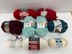 Mixed Bulk Lot of Yarn Bernat, Red Heart, and More Multiple Colors - Picture 1 of 19
