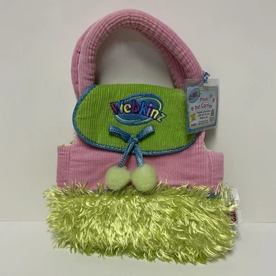 Webkinz Plush Pet Carrier Green and Pink Ganz Purse Bag With Tag Unused HC100 Foto 1 de 4