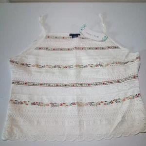 Blue Plate Top NWT Size XL Floral Print With Zip Down The Side Early 2000's - Picture 1 of 5