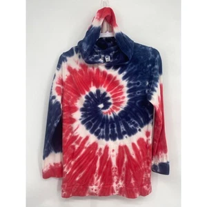 Old Navy Red White Blue Tie Dye Hoodie Pullover Sweatshirt Kids XXL 18 4th July - Picture 1 of 7