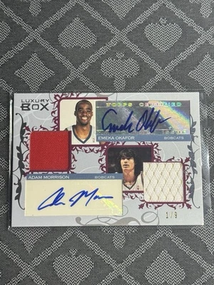Emeka Okafor Adam Morrison 2006-07 Topps Luxury Box Dual Jersey Auto 1/9 1/1 SSP - Image 1 of 2