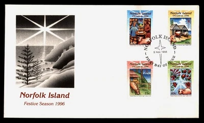 DR WHO 1996 ISLA NORFOLK FDC NAVIDAD CACHÉ COMBO R16326 Foto 1 de 2