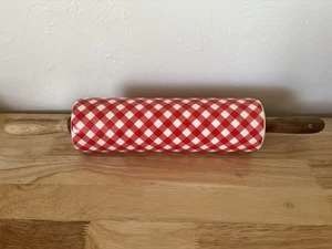 Pioneer Woman  Red And White Rolling Pin Wood Handles Signed Wood Handles HTF - Picture 1 of 7