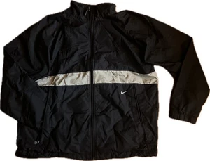 Vintage Y2K Nike Swoosh Windbreaker Full Zip Jacke Herren Large Nylon dunkelgrau - Bild 1 von 12