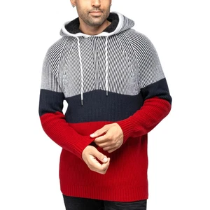 X Ray Mens Color Blocked Hooded Sweater Size M Red White Navy - Picture 1 of 5