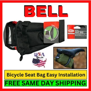 Bicycle Seat Bag Bell Rucksack 350 Weather Resistant Bike Storage Black Gray Kit - Picture 1 of 10