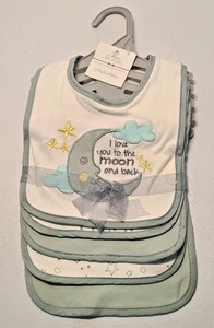 Mini Muffin Cotton Drooler Bibs 5pk Green One Size I Love You To The Moon & Back - Bild 1 von 8