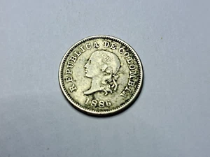 Colombia 1886 5 Centavos KM199 CIR. Coin # 21 - Picture 1 of 2
