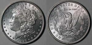 Dólar de plata Morgan de $1 de 1896 - Imagen 1 de 13
