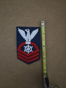 Vintage US Navy Chief Petty Officer Quartermaster Bullion Rank Patch - Picture 1 of 1